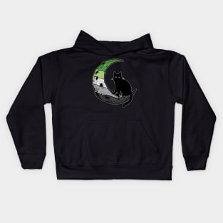 Aromantic Cat Moon Kids Hoodie